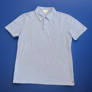 Sunspel Polo Shirt Mens Medium Blue Cotton Pocket Riviera Designer Preppy Golf